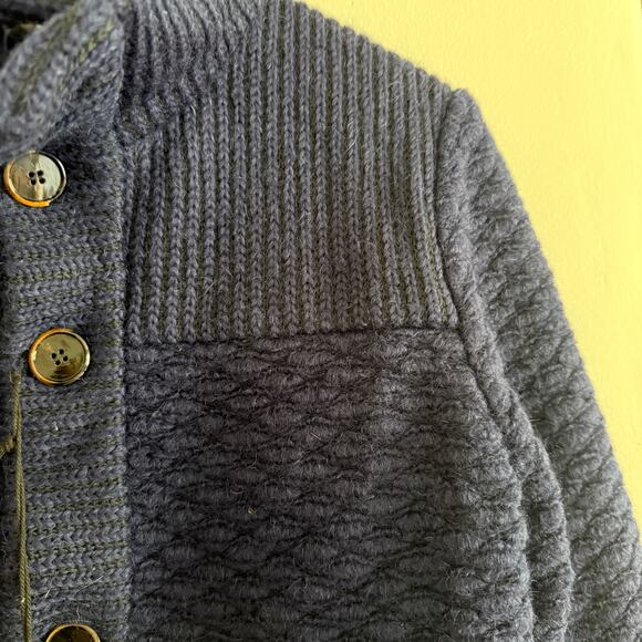 SLATE & STONE | Navy Blue Berkeley Wool Mohair Blend Chunky Cardigan | Small - Picture 8 of 10